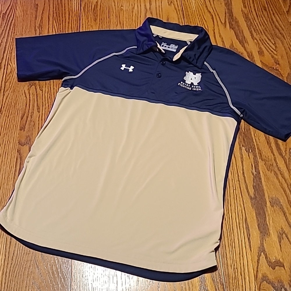 Under Armour Notre Dame Polo / Golf Shirt - Men's Small